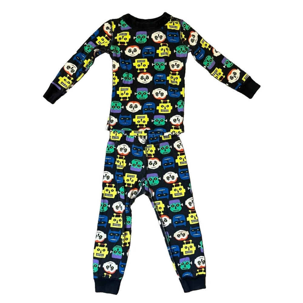 Hanna Andersson Halloween Monster Pajama Set Organic Cotton Black Boys 3T